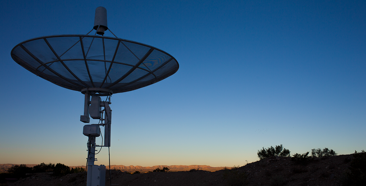 Image of Radio Satellite dish at sunset